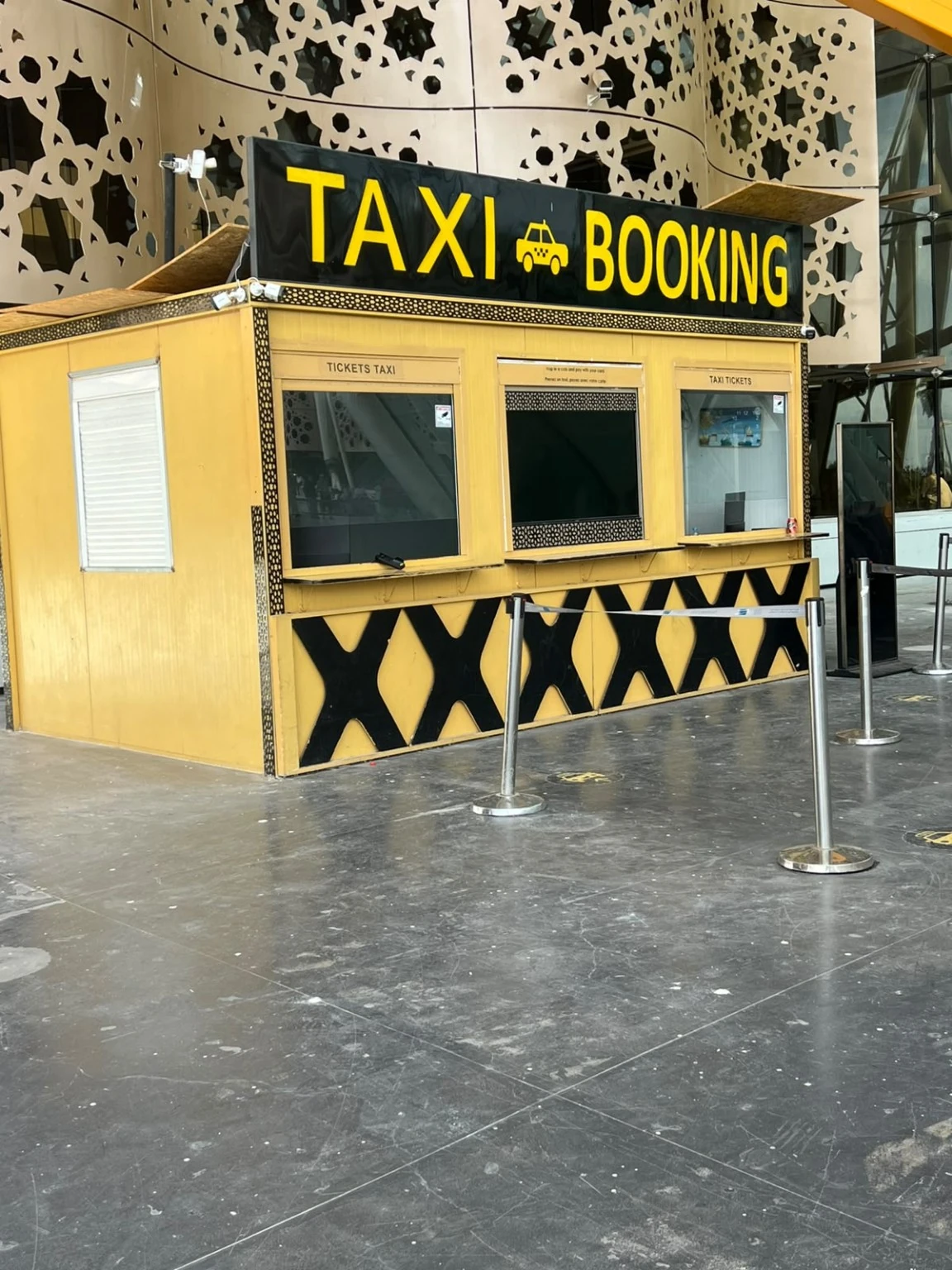 Taxi Booking booth at Marrakech Menara Airport