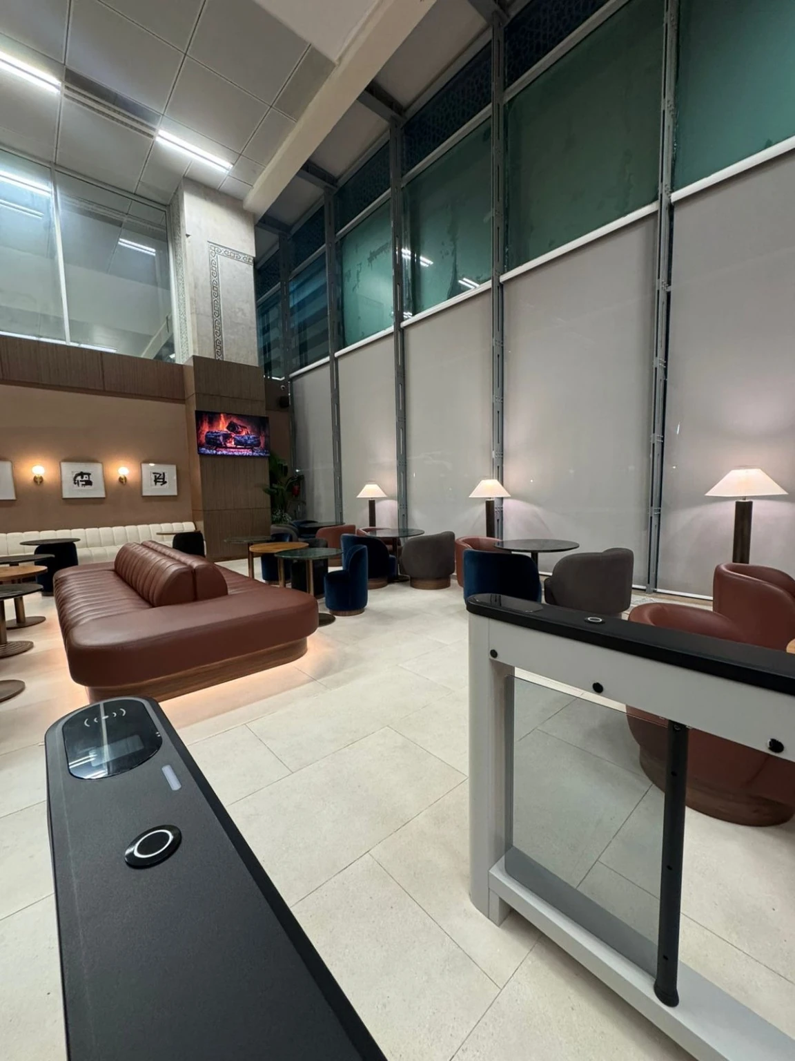 Interior seating area at Marrakech Menara Airport